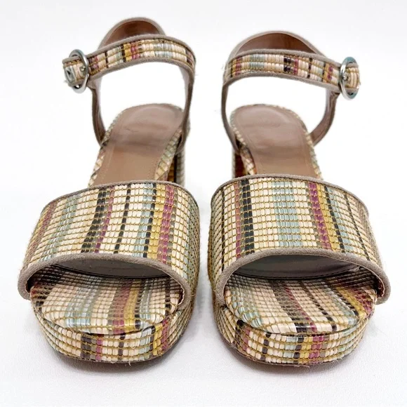 urban outfitters | sienna rattan raffia platform sandal heels 9 - Picture 4 of 13